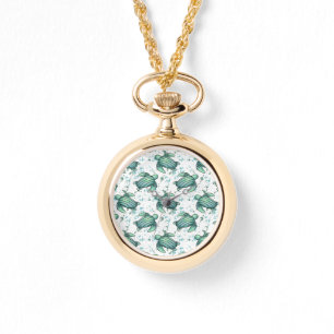 watercolor sea turtle green blue pattern animal watch
