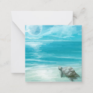 Watercolor Sea Turtle Nesting Card