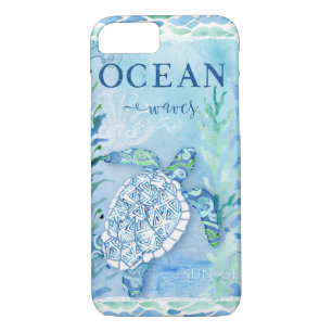 Watercolor Sea Turtle Ocean Modern Beach Triangle iPhone 8/7 Case