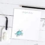 Watercolor Sea Turtle Personalised Stationery Notepad<br><div class="desc">Elegant and coastal,  this personalised stationery features your family name or monogram in a hand lettered script typography with my sea turtle original watercolor art. Perfect for weddings or your summer notes. To see more designs like this visit www.zazzle.com/dotellabelle</div>
