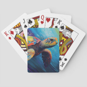 Watercolor Sea Turtle Playing Cards