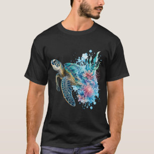 Watercolor Sea Turtle PNG Ocean Coastal Design T-Shirt