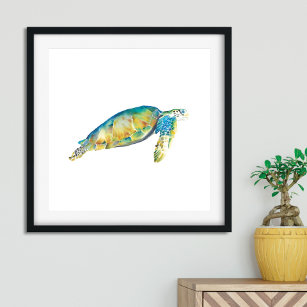 Watercolor Sea Turtle Poster