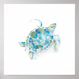 Watercolor Sea Turtle Poster