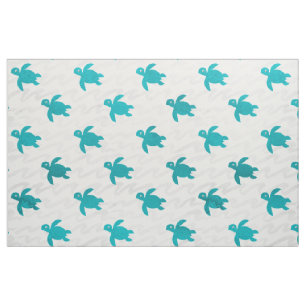 Watercolor Sea Turtle Shibori Wave Fabric
