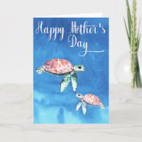 Watercolor Sea Turtles Happy Mother's day