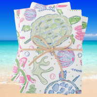 Watercolor Sea Turtles Ocean Coastal