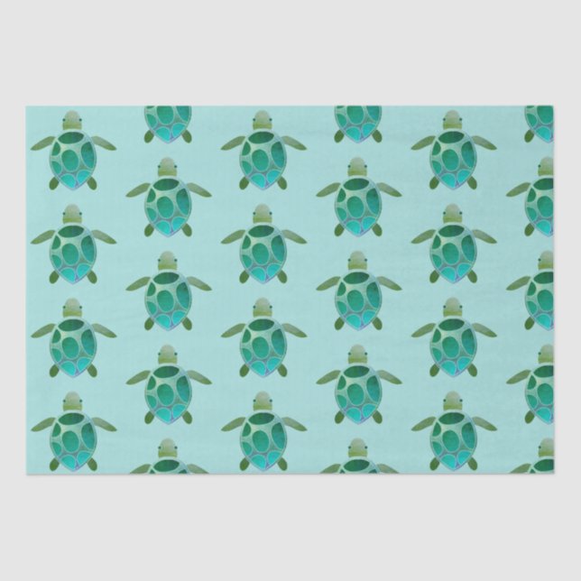 Watercolor Sea Turtles   Tissue Paper (Front)