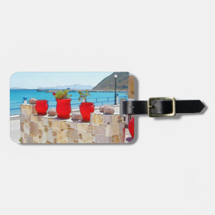 Watercolor sea view luggage tag