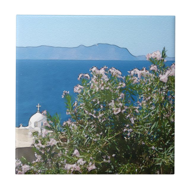 Watercolor sea view tile (Front)