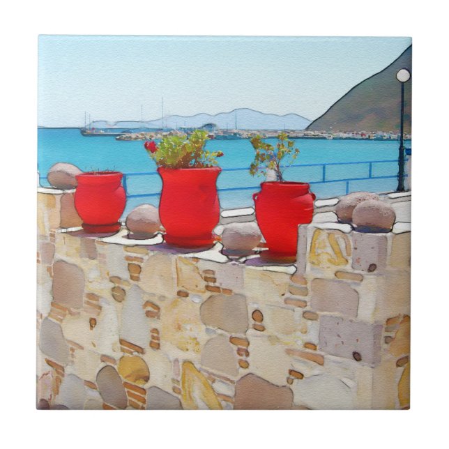 Watercolor sea view tile (Front)