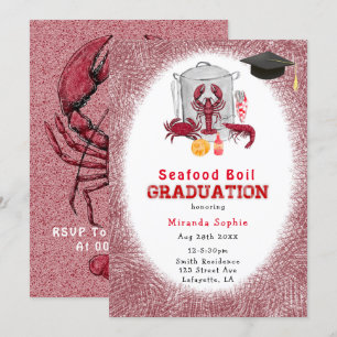Watercolor Seafood Boil Graduation Party Invitatio Invitation