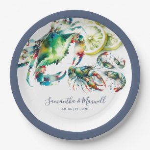 Watercolor Seafood Boil  Paper Plate
