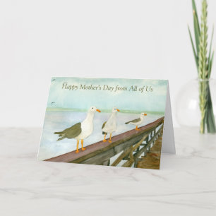 Watercolor Seagulls Card