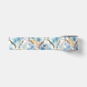 Watercolor Seagulls Seamless Pattern Coastal Home Satin Ribbon