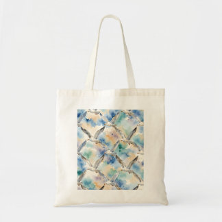 Watercolor Seagulls Seamless Pattern Coastal Home Tote Bag