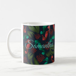Watercolor Seahorse Blue Nautical Personalised Coffee Mug