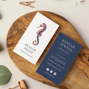 Watercolor Seahorse Business Card