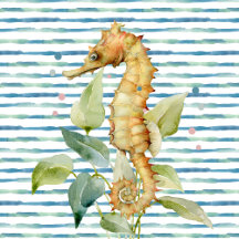 Watercolor SEAHORSE -Coastal, Beach Nautical