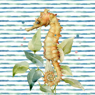 Watercolor SEAHORSE -Coastal, Beach Nautical   Tile