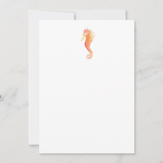 Watercolor Seahorse Greeting Card (Front)