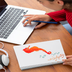 Watercolor Seahorse Mug Cute Ocean Animation notbo Planner