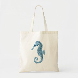 Watercolor Seahorse Tote Bag   Stylish Cotton Budg