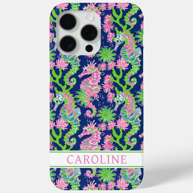 Watercolor Seahorses Monogrammed  Case-Mate iPhone Case (Back)