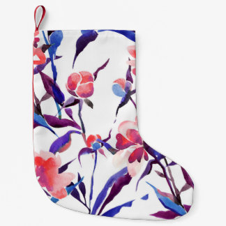Watercolor seamless botanical pattern. Hand drawn  Small Christmas Stocking