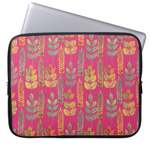 watercolor seamless floral pattern background text laptop sleeve