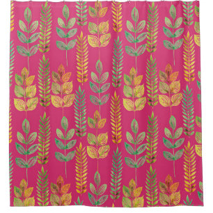 watercolor seamless floral pattern background text shower curtain