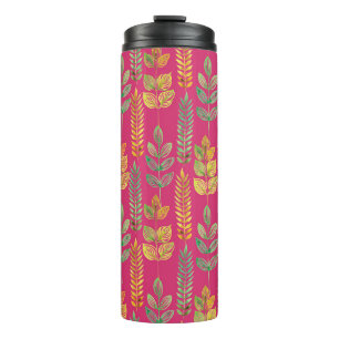 watercolor seamless floral pattern background text thermal tumbler