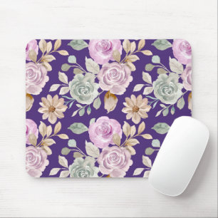 Watercolor Seamless Flowers Mouse Mat