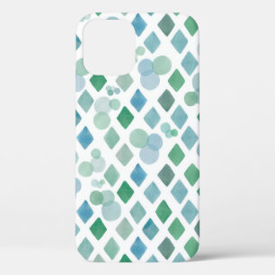 Watercolor seamless on a white background with an iPhone 12 case