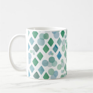 Watercolor seamless on a white background with an coffee mug