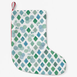 Watercolor seamless on a white background with an  small christmas stocking