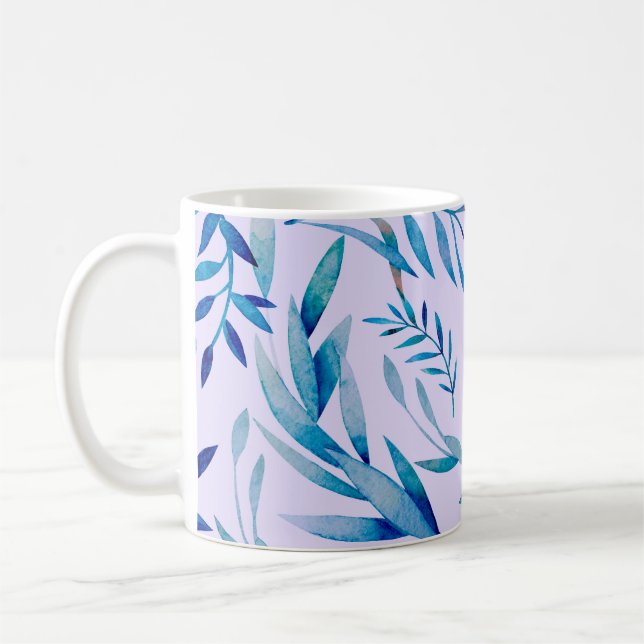 Watercolor seamless pattern. Botanical ornament. L Coffee Mug (Left)