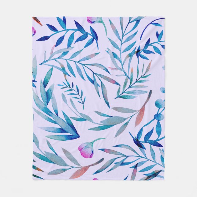 Watercolor seamless pattern. Botanical ornament. L Fleece Blanket (Front)