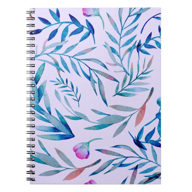 Watercolor seamless pattern. Botanical ornament. L Notebook (Front)