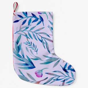 Watercolor seamless pattern. Botanical ornament. L Small Christmas Stocking