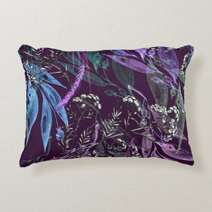 Watercolor seamless pattern. Branch with berry Wat Decorative Cushion