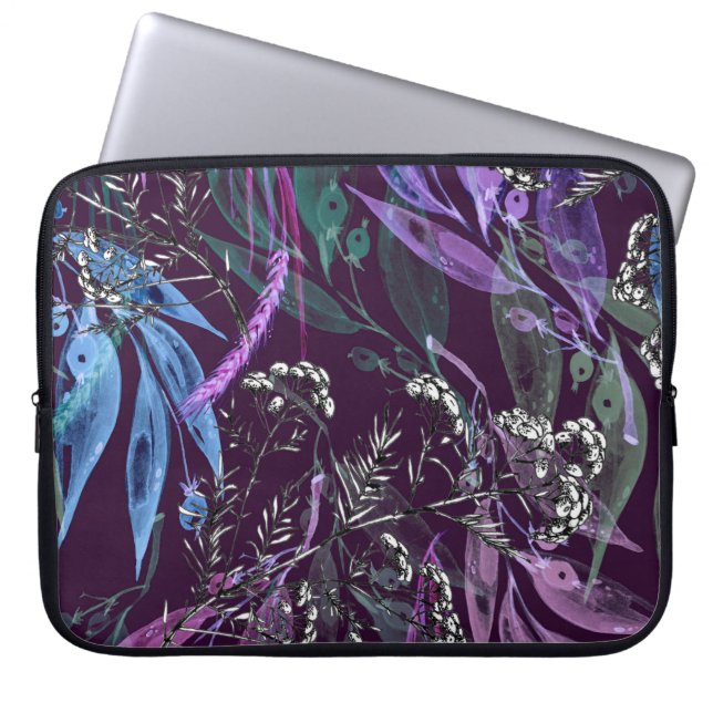 Watercolor seamless pattern. Branch with berry Wat Laptop Sleeve (Front)