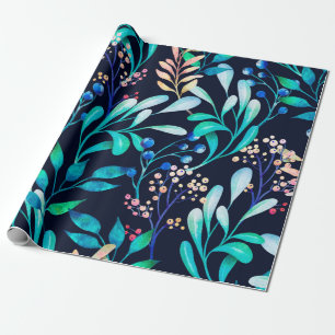 Watercolor seamless pattern. Complicated botanical Wrapping Paper