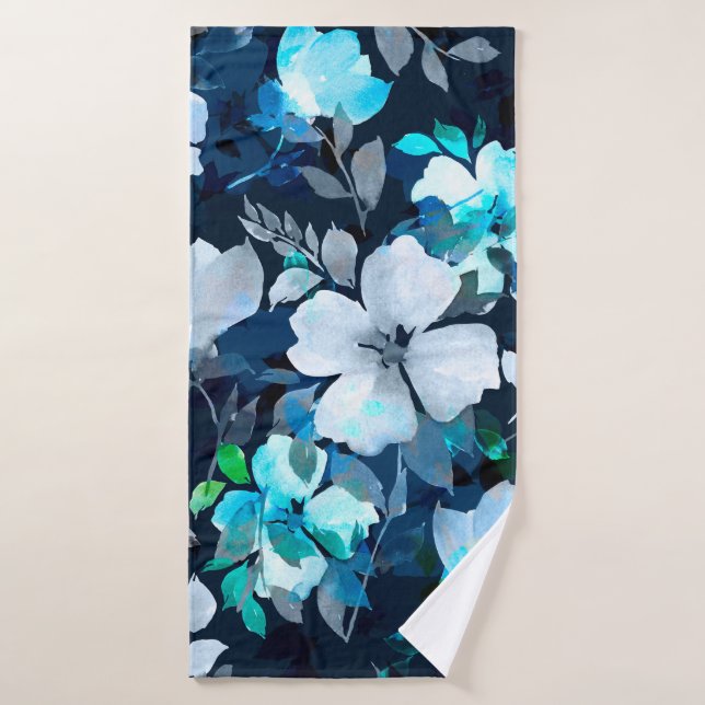 Watercolor seamless pattern. Floral print Bath Towel (Bath Towel)