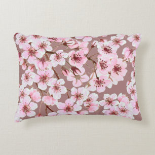 Watercolor seamless pattern made of cherry blossom decorative cushion
