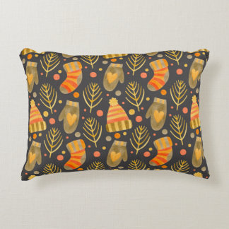 Watercolor seamless pattern new year, merry christ decorative cushion