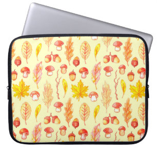 Watercolor seamless pattern of isolated illustrati laptop sleeve