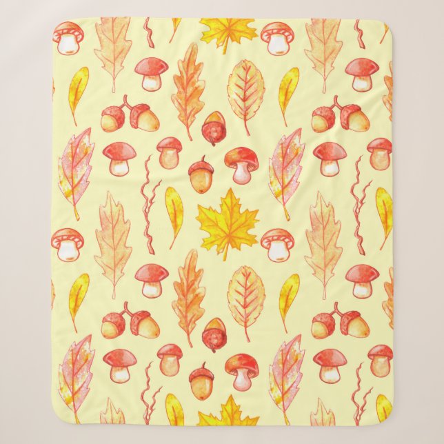 Watercolor seamless pattern of isolated illustrati sherpa blanket (Front)