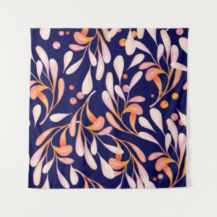 Watercolor seamless pattern. Rustic botanical dark Tapestry