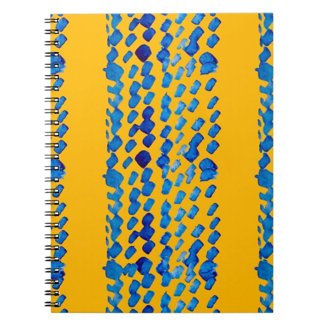 Watercolor seamless pattern with abstract spots an notebook (Front)